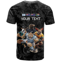 Custom Rugby Southern Hemisphere T Shirt Argentina AUNZ South Africa Mascot Black LT9 - Polynesian Pride