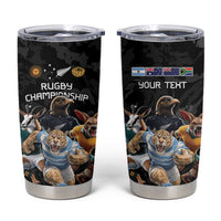 Custom Rugby Southern Hemisphere Tumbler Cup Argentina AUNZ South Africa Mascot Black LT9 Black - Polynesian Pride