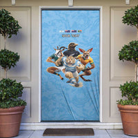 Custom Rugby Southern Hemisphere Door Cover Argentina AUNZ South Africa Mascot Blue LT9 Blue - Polynesian Pride