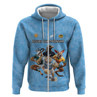 Custom Rugby Southern Hemisphere Hoodie Argentina AUNZ South Africa Mascot Blue LT9 Zip Hoodie Blue - Polynesian Pride