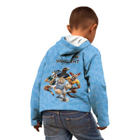 Custom Rugby Southern Hemisphere Kid Hoodie Argentina AUNZ South Africa Mascot Blue LT9 - Polynesian Pride