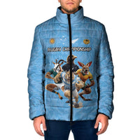 Custom Rugby Southern Hemisphere Padded Jacket Argentina AUNZ South Africa Mascot Blue - Polynesian Pride