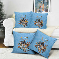 Custom Rugby Southern Hemisphere Pillow Cover Argentina AUNZ South Africa Mascot Blue - Polynesian Pride