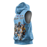 Custom Rugby Southern Hemisphere Sleeveless Hoodie Argentina AUNZ South Africa Mascot Blue LT9 - Polynesian Pride