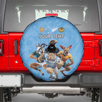 Custom Rugby Southern Hemisphere Spare Tire Cover Argentina AUNZ South Africa Mascot Blue LT9 - Polynesian Pride
