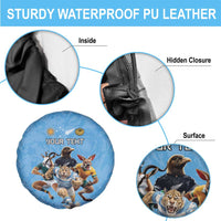 Custom Rugby Southern Hemisphere Spare Tire Cover Argentina AUNZ South Africa Mascot Blue LT9 - Polynesian Pride