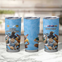 Custom Rugby Southern Hemisphere Tumbler Cup Argentina AUNZ South Africa Mascot Blue LT9 - Polynesian Pride