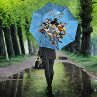 Custom Rugby Southern Hemisphere Umbrella Argentina AUNZ South Africa Mascot Blue - Polynesian Pride