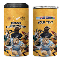 Custom Rugby Southern Hemisphere 4 in 1 Can Cooler Tumbler Argentina AUNZ South Africa Mascot Gold LT9 One Size: 16 oz Gold - Polynesian Pride