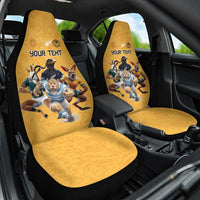 Custom Rugby Southern Hemisphere Car Seat Cover Argentina AUNZ South Africa Mascot Gold LT9 One Size Gold - Polynesian Pride