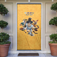 Custom Rugby Southern Hemisphere Door Cover Argentina AUNZ South Africa Mascot Gold LT9 Gold - Polynesian Pride