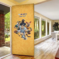 Custom Rugby Southern Hemisphere Door Cover Argentina AUNZ South Africa Mascot Gold LT9 - Polynesian Pride