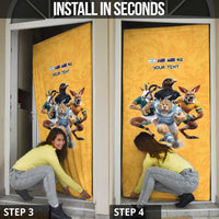 Custom Rugby Southern Hemisphere Door Cover Argentina AUNZ South Africa Mascot Gold LT9 - Polynesian Pride