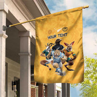 Custom Rugby Southern Hemisphere Garden Flag Argentina AUNZ South Africa Mascot Gold LT9 House Flag Gold - Polynesian Pride