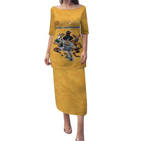 Custom Rugby Southern Hemisphere Puletasi Argentina AUNZ South Africa Mascot Gold LT9 Long Dress Gold - Polynesian Pride