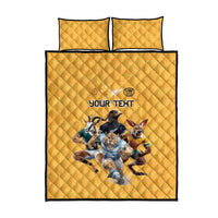 Custom Rugby Southern Hemisphere Quilt Bed Set Argentina AUNZ South Africa Mascot Gold LT9 - Polynesian Pride