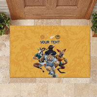 Custom Rugby Southern Hemisphere Rubber Doormat Argentina AUNZ South Africa Mascot Gold - Polynesian Pride