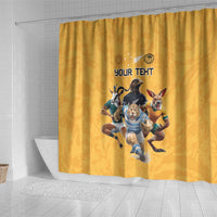 Custom Rugby Southern Hemisphere Shower Curtain Argentina AUNZ South Africa Mascot Gold LT9 - Polynesian Pride