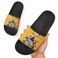Custom Rugby Southern Hemisphere Slide Sandals Argentina AUNZ South Africa Mascot Gold LT9 - Polynesian Pride