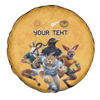 Custom Rugby Southern Hemisphere Spare Tire Cover Argentina AUNZ South Africa Mascot Gold LT9 - Polynesian Pride