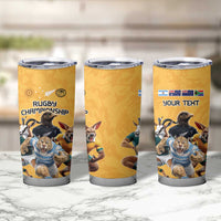 Custom Rugby Southern Hemisphere Tumbler Cup Argentina AUNZ South Africa Mascot Gold LT9 - Polynesian Pride