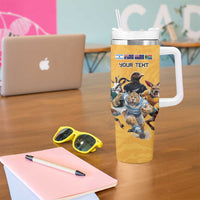Custom Rugby Southern Hemisphere Tumbler With Handle Argentina AUNZ South Africa Mascot Gold LT9 - Polynesian Pride