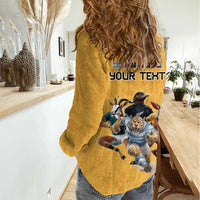 Custom Rugby Southern Hemisphere Women Casual Shirt Argentina AUNZ South Africa Mascot Gold LT9 - Polynesian Pride
