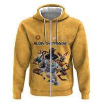 Custom Rugby Southern Hemisphere Zip Hoodie Argentina AUNZ South Africa Mascot Gold LT9 Zip Hoodie Gold - Polynesian Pride