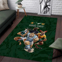 Custom Rugby Southern Hemisphere Area Rug Argentina AUNZ South Africa Mascot Green LT9 Green - Polynesian Pride