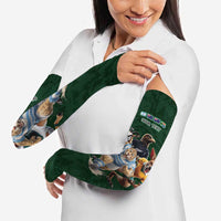Custom Rugby Southern Hemisphere Arm Sleeves Argentina AUNZ South Africa Mascot Green LT9 - Polynesian Pride
