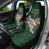 Custom Rugby Southern Hemisphere Car Seat Cover Argentina AUNZ South Africa Mascot Green LT9 - Polynesian Pride