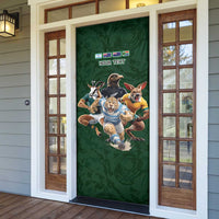 Custom Rugby Southern Hemisphere Door Cover Argentina AUNZ South Africa Mascot Green LT9 - Polynesian Pride
