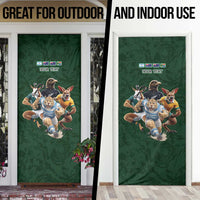 Custom Rugby Southern Hemisphere Door Cover Argentina AUNZ South Africa Mascot Green LT9 - Polynesian Pride