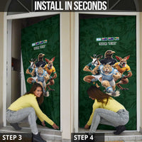 Custom Rugby Southern Hemisphere Door Cover Argentina AUNZ South Africa Mascot Green LT9 - Polynesian Pride