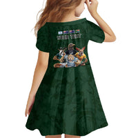 Custom Rugby Southern Hemisphere Family Matching Mermaid Dress and Hawaiian Shirt Argentina AUNZ South Africa Mascot Green LT9 - Polynesian Pride