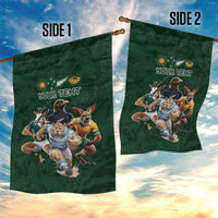 Custom Rugby Southern Hemisphere Garden Flag Argentina AUNZ South Africa Mascot Green LT9 - Polynesian Pride