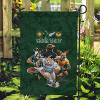 Custom Rugby Southern Hemisphere Garden Flag Argentina AUNZ South Africa Mascot Green LT9 Garden Flag Green - Polynesian Pride