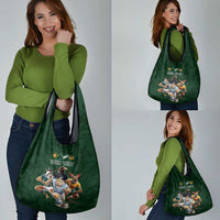 Custom Rugby Southern Hemisphere Grocery Bag Argentina AUNZ South Africa Mascot Green LT9 - Polynesian Pride