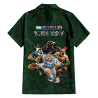 Custom Rugby Southern Hemisphere Hawaiian Shirt Argentina AUNZ South Africa Mascot Green LT9 - Polynesian Pride