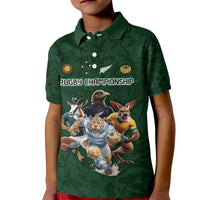 Custom Rugby Southern Hemisphere Kid Polo Shirt Argentina AUNZ South Africa Mascot Green LT9 Kid Green - Polynesian Pride