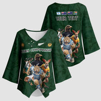 Custom Rugby Southern Hemisphere Kimono Sleeve Blouse Argentina AUNZ South Africa Mascot Green LT9 - Polynesian Pride