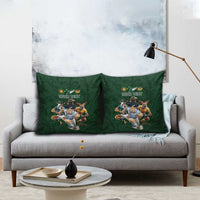Custom Rugby Southern Hemisphere Pillow Cover Argentina AUNZ South Africa Mascot Green LT9 - Polynesian Pride