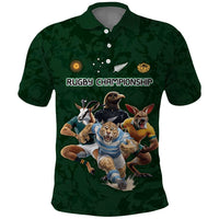 Custom Rugby Southern Hemisphere Polo Shirt Argentina AUNZ South Africa Mascot Green LT9 Green - Polynesian Pride