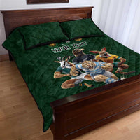 Custom Rugby Southern Hemisphere Quilt Bed Set Argentina AUNZ South Africa Mascot Green LT9 - Polynesian Pride