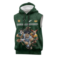 Custom Rugby Southern Hemisphere Sleeveless Hoodie Argentina AUNZ South Africa Mascot Green LT9 Green - Polynesian Pride