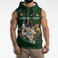 Custom Rugby Southern Hemisphere Sleeveless Hoodie Argentina AUNZ South Africa Mascot Green LT9 - Polynesian Pride