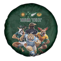 Custom Rugby Southern Hemisphere Spare Tire Cover Argentina AUNZ South Africa Mascot Green LT9 - Polynesian Pride