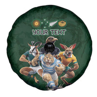 Custom Rugby Southern Hemisphere Spare Tire Cover Argentina AUNZ South Africa Mascot Green LT9 - Polynesian Pride