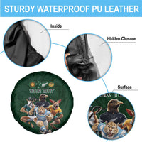 Custom Rugby Southern Hemisphere Spare Tire Cover Argentina AUNZ South Africa Mascot Green LT9 - Polynesian Pride