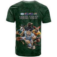 Custom Rugby Southern Hemisphere T Shirt Argentina AUNZ South Africa Mascot Green LT9 - Polynesian Pride